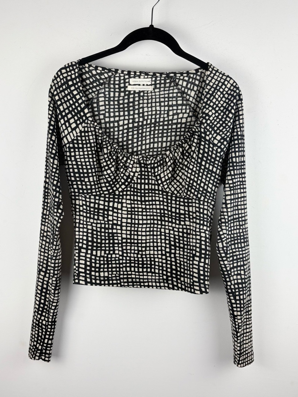 Urban Outfitters UO Stacia Sweetheart Long Sleeve Top Shirt Evening Chic Medium